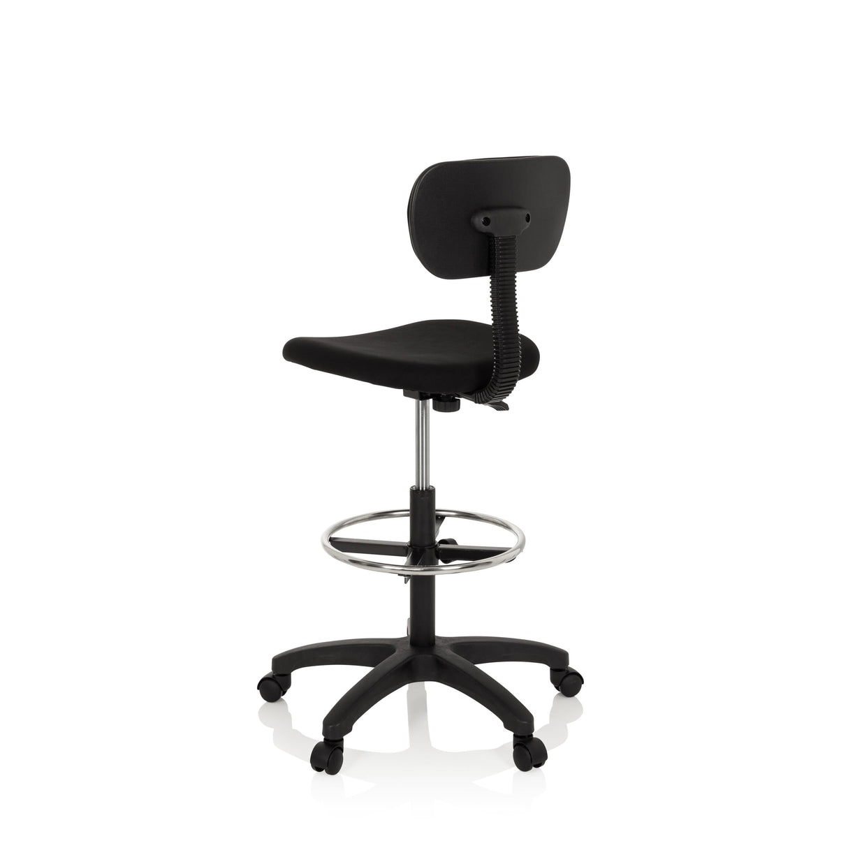 hjh OFFICE Silla de Trabajo Silla giratoria Top Work 05 Tela Alta con Respaldo reposapies Altura Ajustable Negro