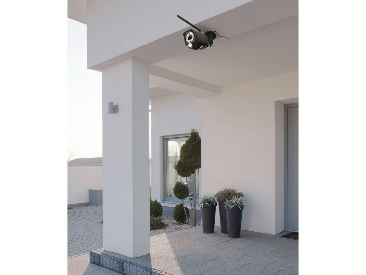 Technaxx Conjunto de cámara de vigilancia de Seguridad inalámbrica TX-128 - FullHD, Pantalla táctil de 7'', Monitor PIR, visión Nocturna, función de Alarma, notificaciones automáticas (Negro)