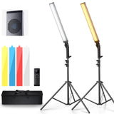 NEEWER Barra de Luz de Vídeo LED Mejorada y Kit de Control Remoto 2,4G, 2 Paquete de Luces Regulables 3200K ~ 5600K CRI97+ con Soportes/Filtros/Bolsa para Youtube Vídeo Fotografía Juegos, BH20B ULTRA