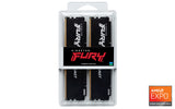 Kingston Fury Beast Negro DDR5 128GB (2x64GB) 5600MT/s CL40 DIMM Memoria Gamer para Ordenadores de sobremesa Kit de 2 AMD Expo e Intel XMP - KF556C40BBK2-128
