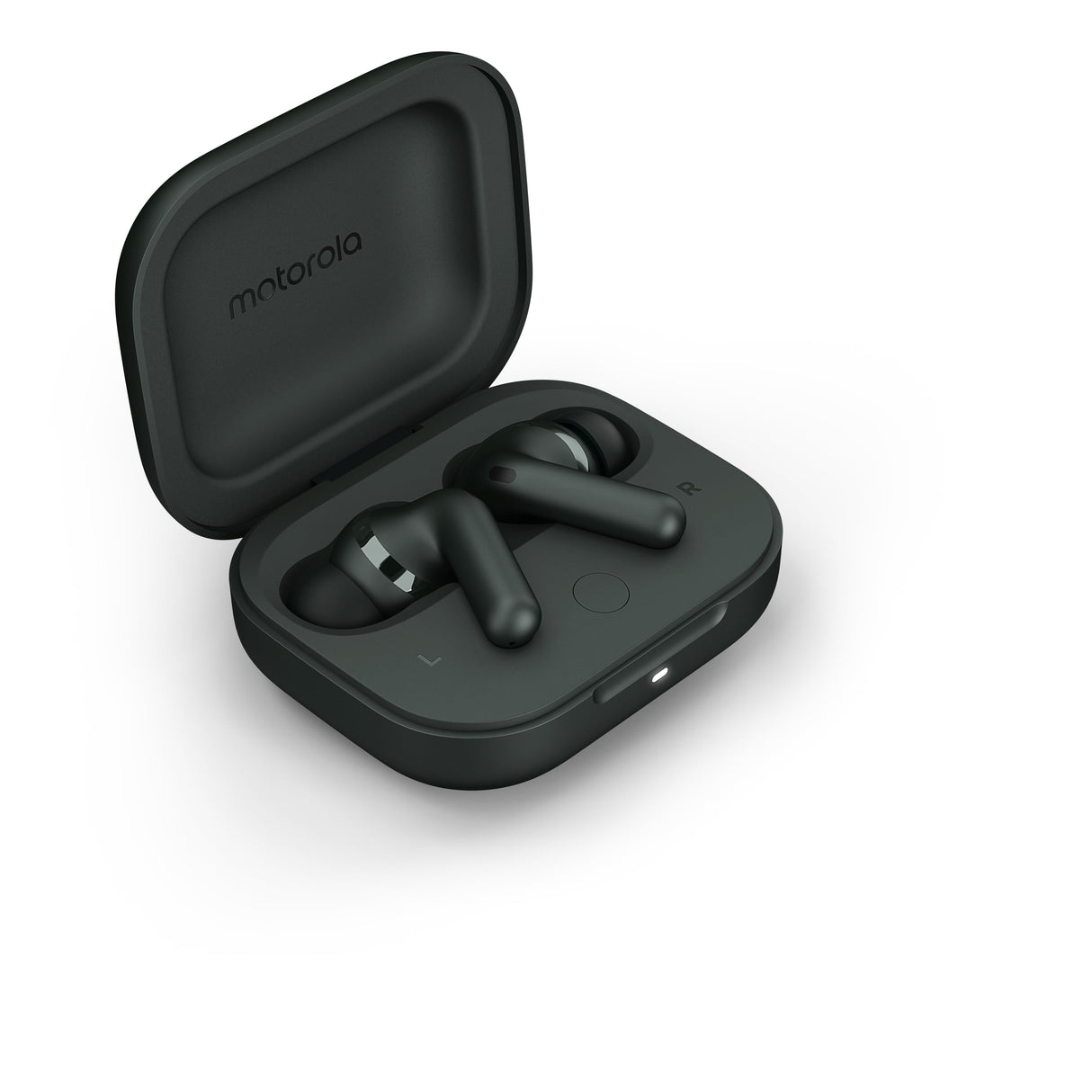 Motorola Moto Buds Plus, Auriculares Inalámbricos, Reducción de Ruido Activa, Auriculares Bluetooth, Sonido Espacializado Dolby Atmos, Autonomía hasta 38h, Carga Inalámbrica