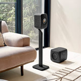 KEF LSX & LSX II S1 Floor Stand Par Gris, Soporte de Altavoz de Aluminio con organización de Cables integrada y Puntas para LSX