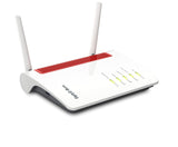 Fritz!Box 6850 LTE International - Modem LTE, Wi - Fi AC+N (866 Mbps 5 GHz y 400 Mbps 2,4 GHz) Mesh, 4 x LAN Gigabit, USB 3.0, centralita, VoIP, Base DECT, Interfaz en Español, Blanco/Rojo