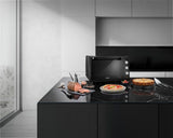 De'Longhi Sfornatutto Chef EO34302 - Horno eléctrico ventilado con 4 niveles de cocción de 34 l, freidora de aire, puerta doble cristal, temperatura 80-230 °C, temporizador 120, incluye bandeja y