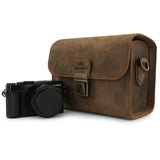 MegaGear Pebble MG1724 - Bolso Bandolera de Piel para cámaras réflex Digitales y sin Espejo, Color Canela