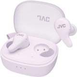 JVC Gumy Premium Auriculares Bluetooth True Wireless con Cancelación de Ruido, Bluetooth 5.4, Modo Ambiente, Baja Latencia, 26h batería, Estuche Translúcido USB-C, Violeta Grape Yogurt - HA-A23T-V