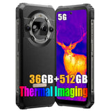 Blackview BL9000 Pro 5G Teléfono Movil Resistente, 36GB+512GB Dimensity 8020 Smartphone, Cámara Termográfica, 6.78" FHD+ Doble Pantalla, 8800mAh, Android 14 Telefono Movil Antigolpes, Negro