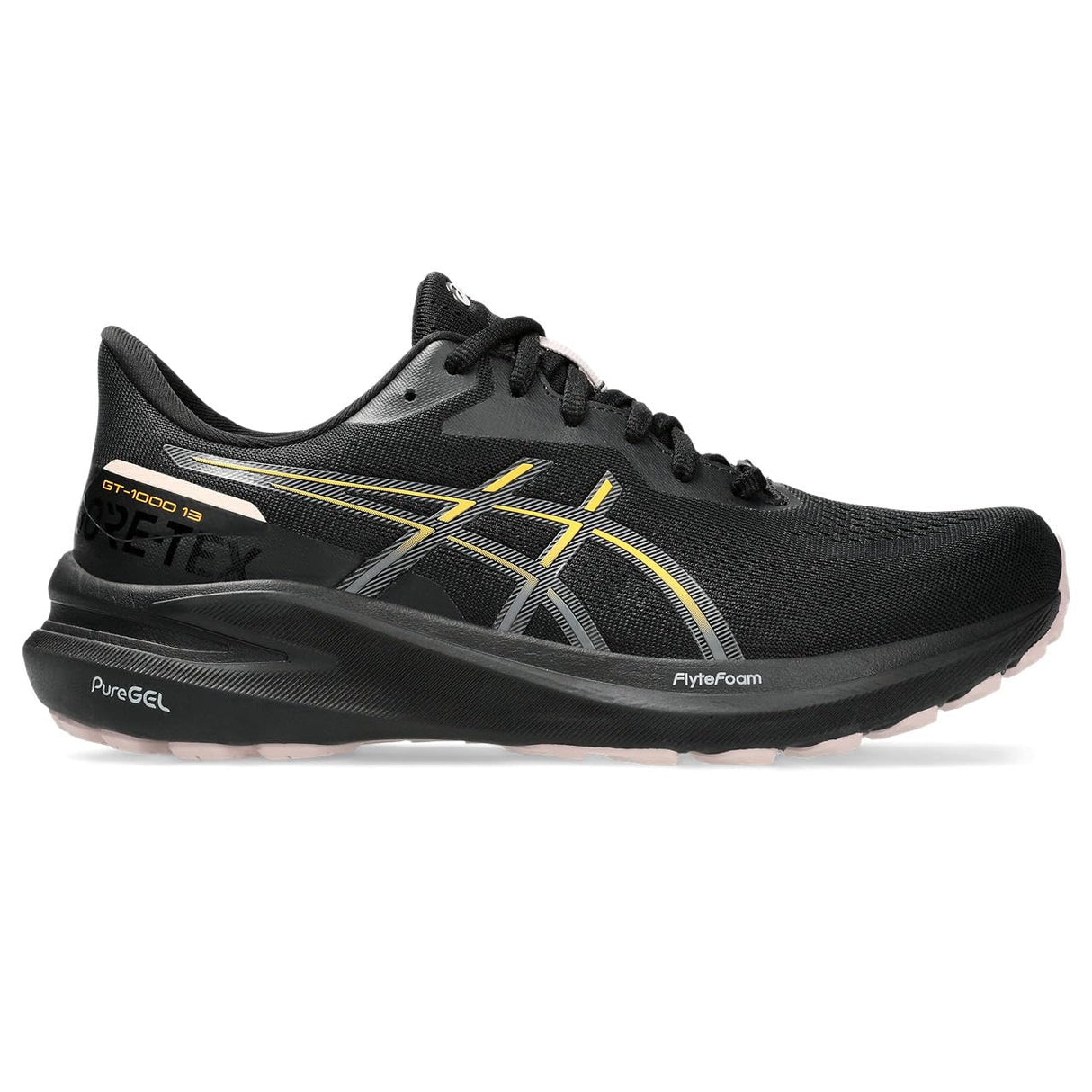 ASICS GT-1000 13 GTX, Sneaker Mujer, Negro/Naranja Estadio, 39 EU