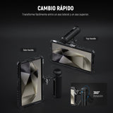 NEEWER Estabilizador de Jaula de teléfono S24 Ultra con Mango Lateral, Adaptador de Filtro de 67 mm, Placa Trasera de Lente de 17 mm, Adaptador de Lente de Montaje en T, Equipo de Video