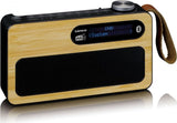 Lenco PDR-040 – Radio portátil Dab+ – Radio FM – con Bluetooth – Batería integrada con 2000 mAh – 3 W RMS – Reloj y Despertador – De bambú auténtico – Negro