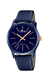 Lotus Reloj Hombre 18166/2 Minimalist Caja de Acero Inoxidable 316l Azul Correa de Cuero Azul