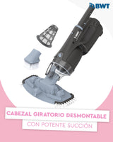 Aspirador Piscina bateria FSA400 BWT inalámbrico Potente | sin Barra telescópica | limpiafondos Recargable ergonómico Ligero para Jacuzzi y SPA | aspiradora portátil eficiente con Filtro extraíble