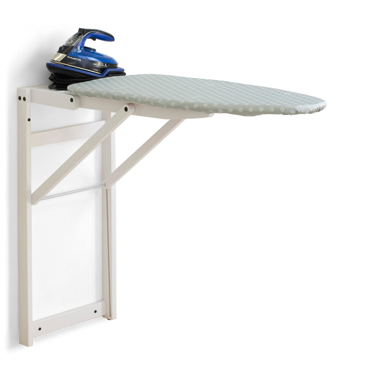 Tabla de Planchar de Pared, 633 STIRO Jolly, Madera – Plegable – Acabado Blanco «Ar-It el corazón de la Madera»