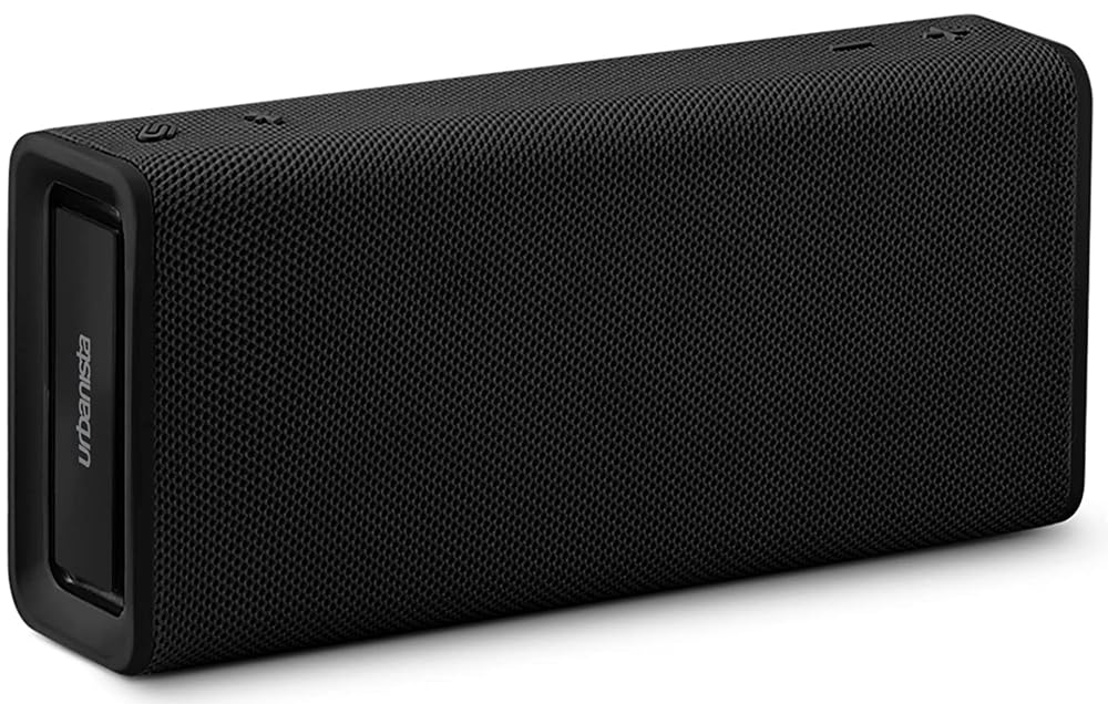 Urbanista Brisbane Plus Altavoz Bluetooth 5.3, Altavoz Portátil con Emparejamiento de Sistema para Reproducción Estéreo, Reproducción de 60 Horas, Resistencia IPX5, Carga USB C, Negro Medianoche