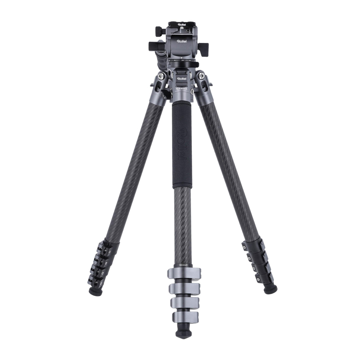 Rollei Easy Traveler Video - Trípode de Carbono (Capacidad de Carga de 4,5 kg, Altura de 164 cm, Ultraligero, Compacto, función de Bloqueo)