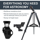 Celestron | Telescopio Manual para utilizar con Smartphone (Reflector Newtoniano StarSense Explorer DX 130AZ, Con App para Smartphone, Lente objetiva de 130 mm) Gris