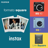 instax Cámara instantánea SQ40, Flash Integrado, exposición automática, Lente Selfie y Espejo Selfie, Acabado Texturizado Negro