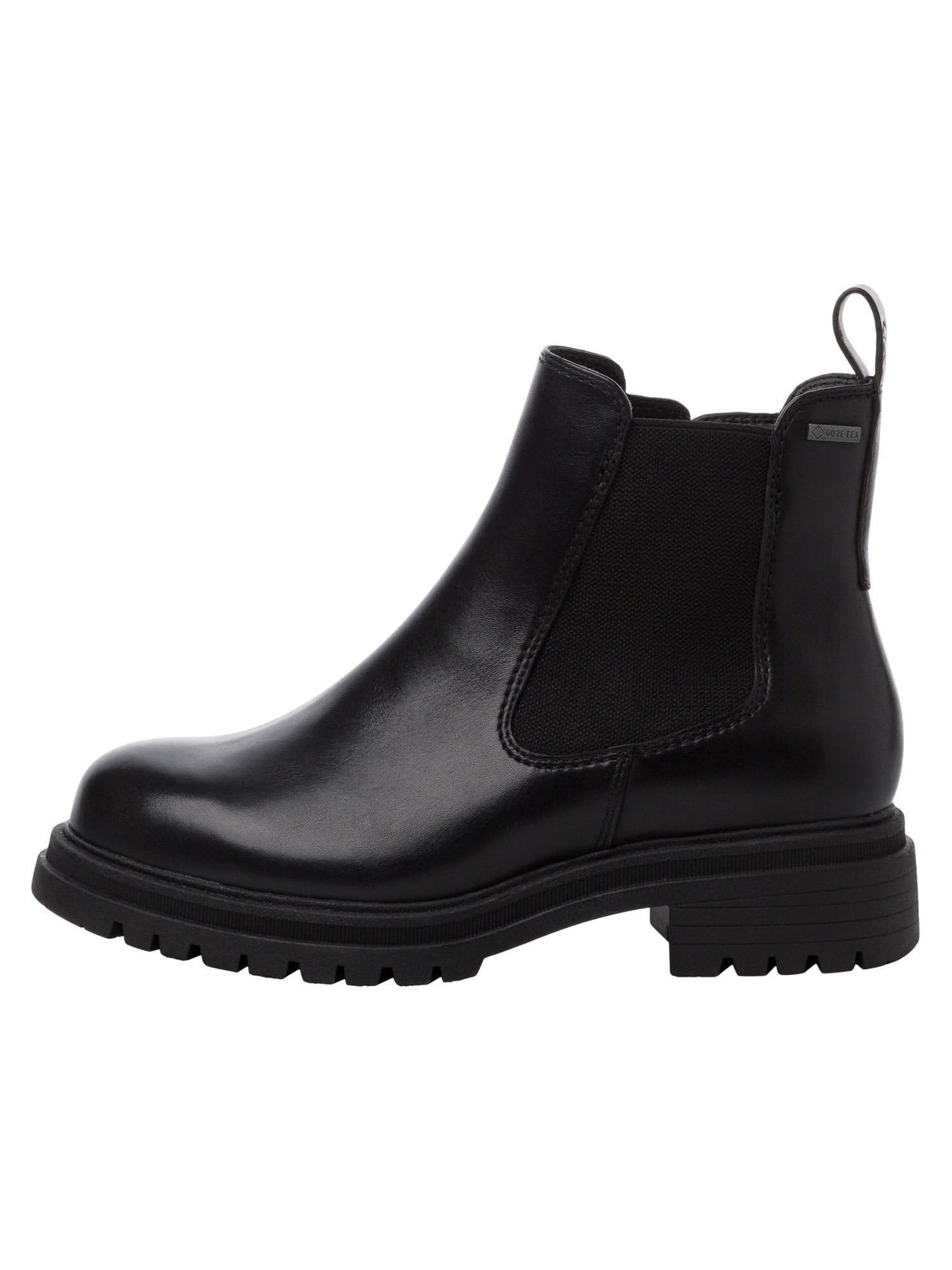 Tamaris Botines Chelsea para Mujer, Piel, Gore-Tex, Negro, 38 EU