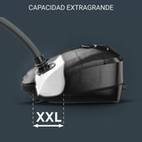 Rowenta Power XXL RO3143EA, aspiradora con bolsa, motor de bajo consumo con máximo de 900 W, capacidad de 4,5 L, kit para parqué, radio de acción de 12 m, filtración, cambio de bolsa higiénico