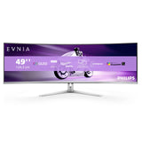 Philips Evnia 49M2C8900AM - Monitor Gaming Curvo QD OLED de 49 Pulgadas, 240 Hercios, 0.03ms GtG, HDR400, Ambiglow (5120x1440, HDMI 2.1, DisplayPort 1.4, USB-C, USB Hub) Blanco