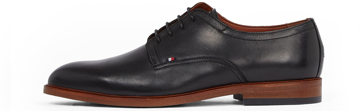Tommy Hilfiger Calzado Derby Hombre Thunit Leather con Puntera Redonda, Negro (Black), 42