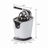 Lacor - 69231 - Exprimidor de Palanca VITALLY WHITE, Exprimidor Manual, Sistema Antigoteo, Acero Inoxidable 18/10, Palanca Ergonómica, 19,5x29x29 cm