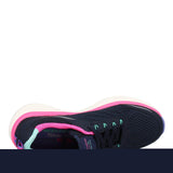 Skechers D'lux Walker Infinite Motion, Zapatillas Mujer, Navy Silver Leather Pink Mesh White Tri, 40 EU