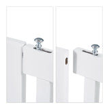 Relaxdays Barrera Seguridad Niños, Valla Protectora, Puerta, 92x206cm, Plegable, Cerca Protección Bebés, Perros, Blanco, Fibra Vegetal
