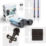 GoView ZOOMR 8x26 prismáticos pequeños y Ligeros (Aumento de 8X, Carcasa de magnesio, Incluye Adaptador para Smartphone y Accesorios) Miami Azul
