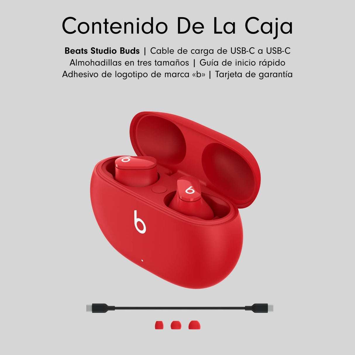 Beats Studio Buds – Auriculares intraurales Totalmente inalámbricos con cancelación del Ruido – Auriculares Bluetooth Resistentes al Sudor, compatibles con Apple y Android – Rojo