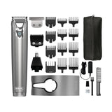 WAHL Washable Stainless Steel Multigroomer, recortadora de barba y barba incipiente para hombres, recortadora de nariz y orejas, set de cuidado masculino, totalmente lavable, sin cable