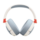 JBL Junior 470 NC, Auriculares supraaurales e inalámbricos para niños, Bluetooth, cancelación Activa de Ruido, volúmen hasta 85 dB, 50 hrs de batería, Set de Pegatinas, Plegables, Blanco
