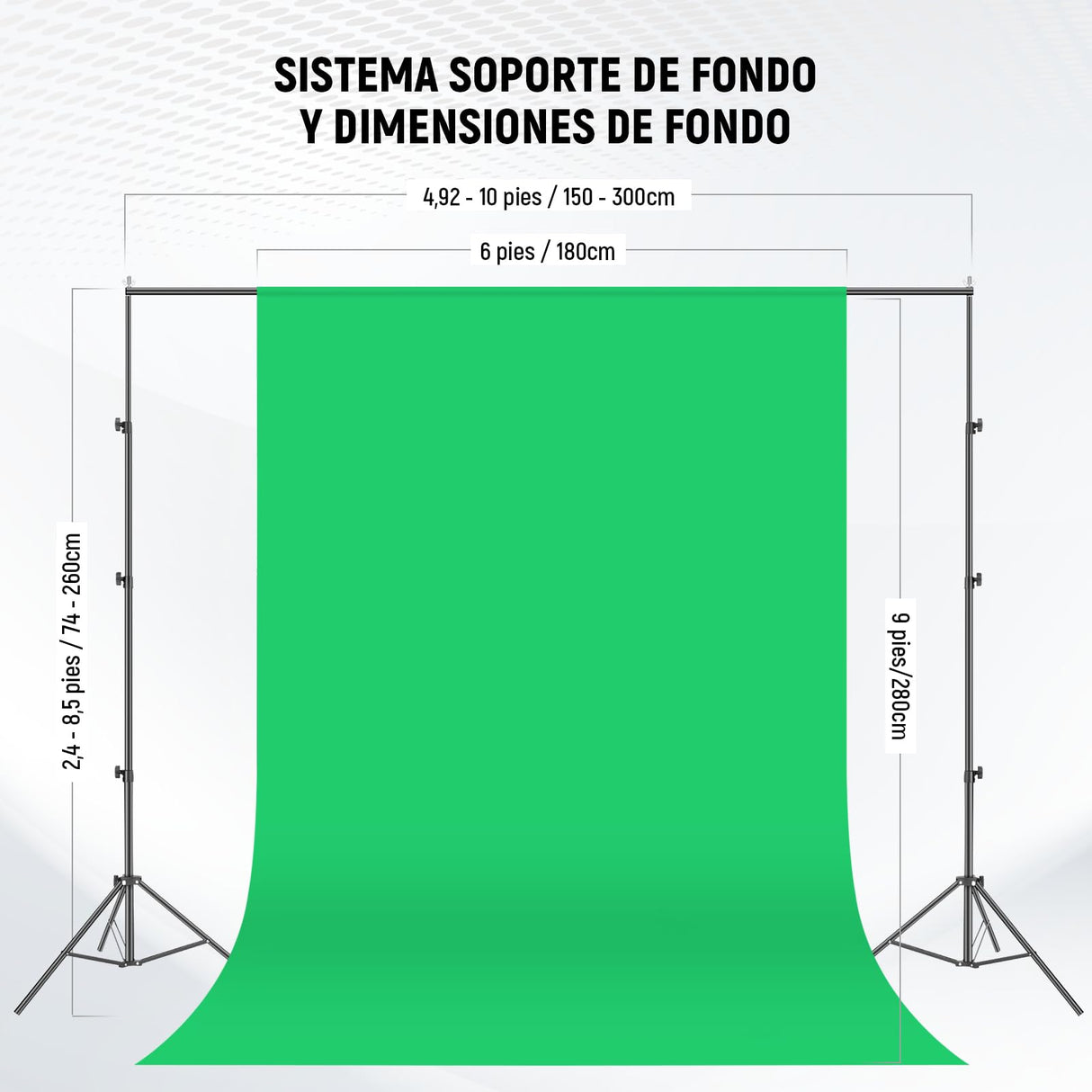 NEEWER Kit de Iluminación de Fotografía con Fondos,2,6x3m Soporte de Fondo,5700K 800W Equivalente a 24W Bombillas LED Paraguas Softbox Iluminación Continua,Equipo de Estudio Fotográfico para Vídeo