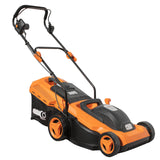 Bricoferrr Cortacésped Eléctrico - 1600W, Ancho de Corte 38 cm, Altura Regulable