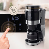 Barista Cafetera con molinillo | Cafetera de filtro con jarra de cristal | Máquina de filtro de 900 W con pantalla táctil y función de temporizador para hasta 10 tazas | Cafetera de 1,25 litros | Para