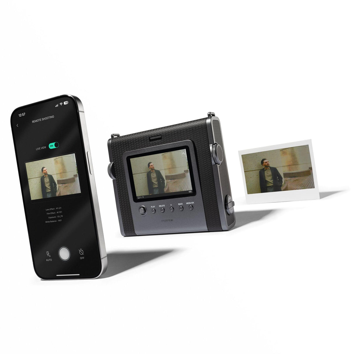 instax Wide EVO 2 en 1 Cámara instantánea e Impresora, Pantalla Trasera, 10 Efectos de Lente y 10 Efectos de película, Lente Gran Angular, Utiliza película instax Wide Que no Esta incluida