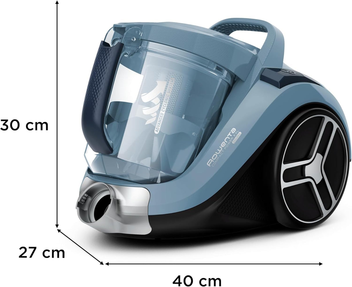 Rowenta Compact Power XXL Aspiradora con cable sin bolsa, motor EffiTech, depósito suciedad 2,5L, tecnología ciclónica, cabezal alta eficiencia, accesorio para mascotas, aspiradora silenciosa, RO4871
