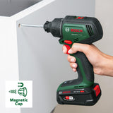 Bosch Taladro/atornillador con batería AdvancedDrill 18V-80 (taladrar/atornillar; sist. 18V; 78 Nm; portabrocas 13 mm; caperuza magn.; empuñadura adic.; con batería y cargador)