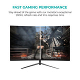 MISURA | Monitor Gaming 24" Curvo | 200 Hz | Full HD | 1ms | HDR | FreeSync, GSync, Overdrive, Flicker Free | HDMI, DP | 4000:1 - MM24DFA