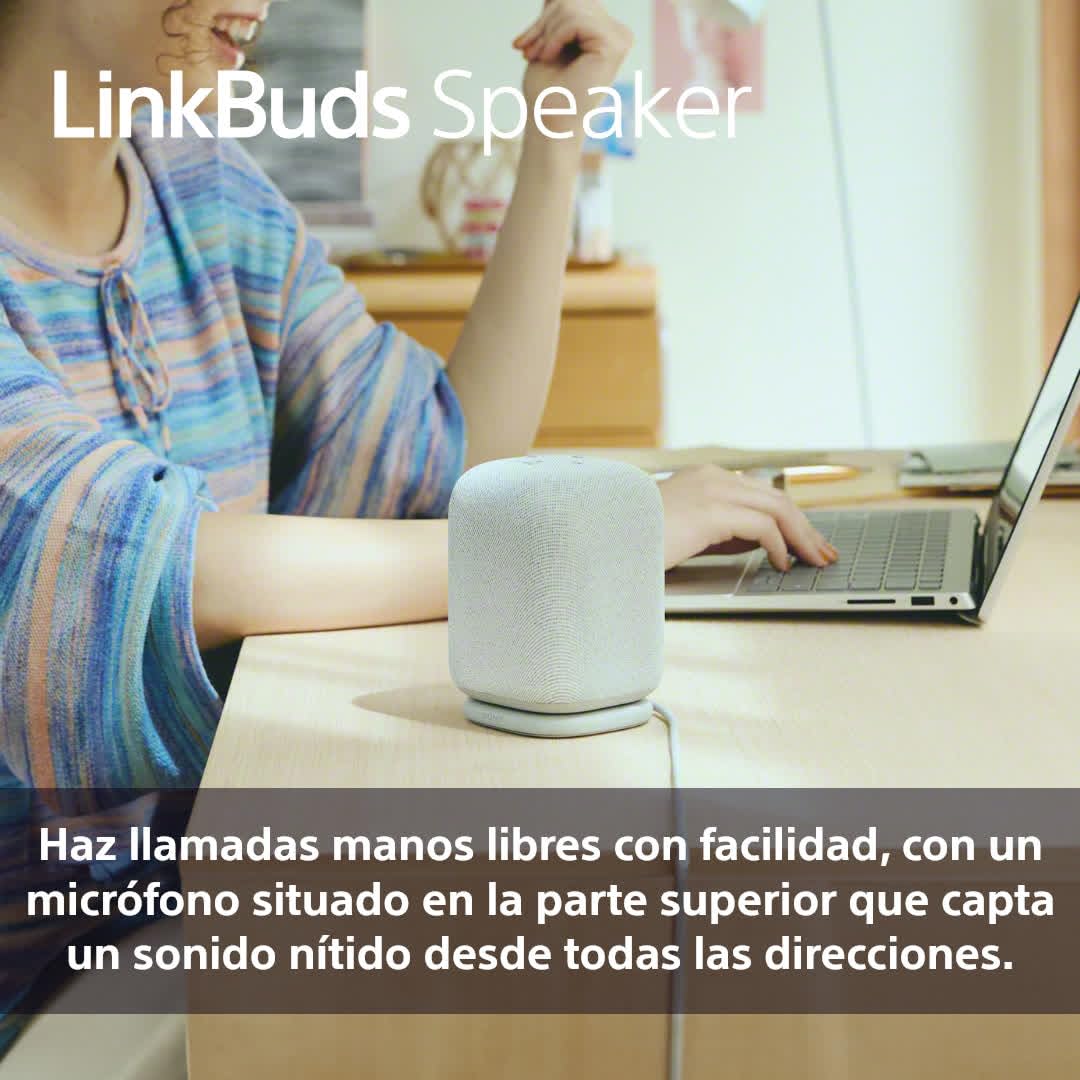 Sony LinkBuds Speaker – Altavoz portátil inalámbrico Bluetooth, IPX4, Resistente al Agua, 25 Horas de batería, Calidad de Llamada nítida, Exteriores, Viajes - Gris Claro