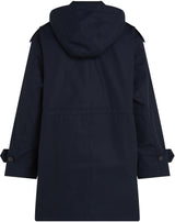 Tommy Hilfiger Parka Mujer Cotton Hood Gabardina, Azul (Desert Sky), 44