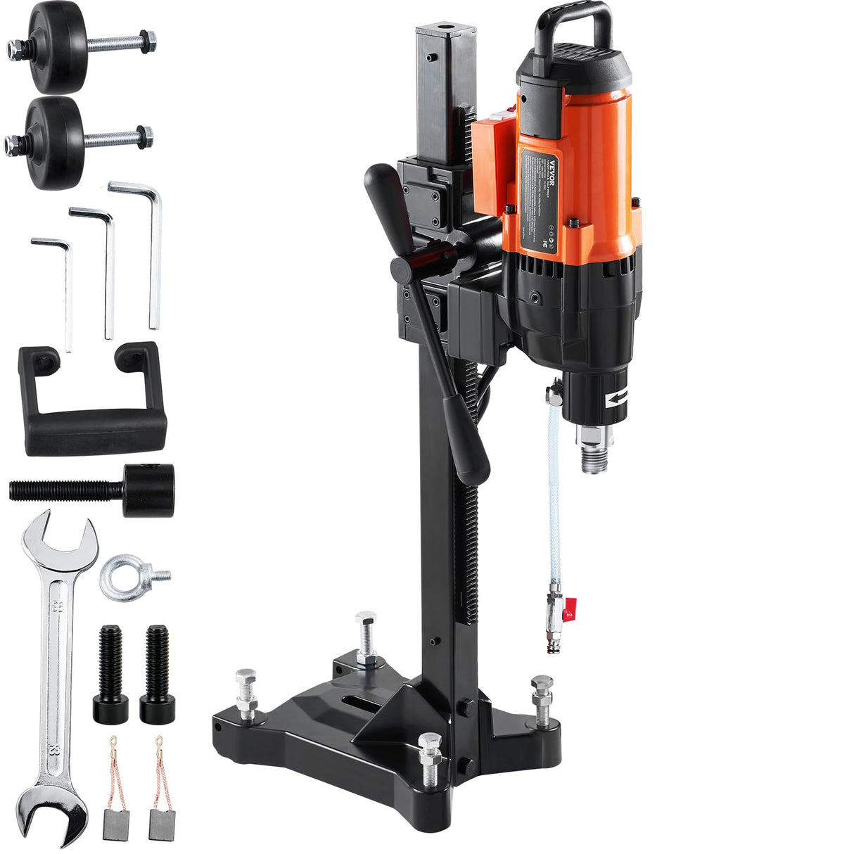 VEVOR Taladro de Diamante Diámetro Máximo de 26 cm Máquina Perforadora de Diamante Profundidad de 60 cm Taladradora Diamantina Húmeda 2500 W 750 rpm para Agujeros Construcción de Hormigón Armado