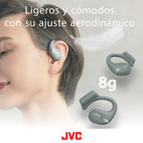 JVC Auriculares inalámbricos Deportivos 38h de Batería, Sonido, Oido Abierto, Resistentes al Agua IPX4, Doble Micro, Ideales para el Deporte, Cascos para Correr