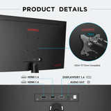 KOORUI 24" FullHD Monitor Gaming 165Hz (1ms MPRT, 1920x1080, 3000:1, 85% DCI-P3, AdaptiveSync, Flicker-Free, Low Blue Light, Eye Care, Inclinación VESA 75x75mm)