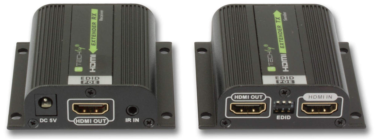 TECHLY 100709 Amplificador Extensor HDMI Full HD 3D Poe a Cable Cat.6/6A/7 40m con EDID e IR Negro