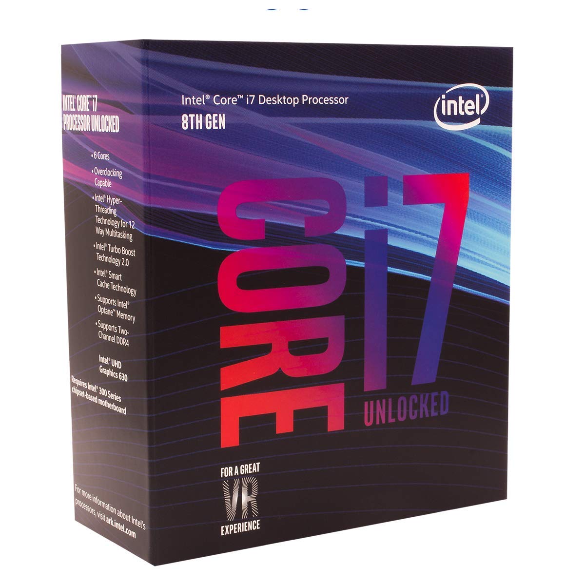 Intel Pentium Core i7-8700K - Procesador ( 8ª Generación de Procesadores Intel Core i7, 3.7 GHz, 12 MB Smart Cache, PC, 14 nm, 8 GT/s), Plateado
