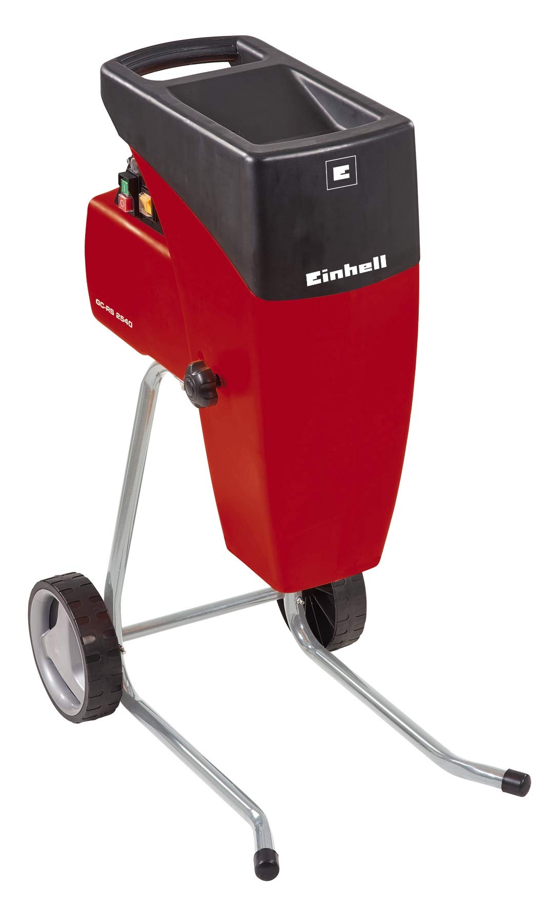 Einhell GC-RS 2540 - Biotrituradora eléctrica silenciosa (potencia de 2000 W, 230 V, 93 dB, ralentí de 40 min-1), color rojo y negro