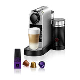 Krups Nespresso Citiz & Milk XN761B - Cafetera de cápsulas monodosis, con 19 bares de presión, thermoblock, capacidad 1L, función automática, con Aeroccino, color Plata, incluye pack de bienvenida
