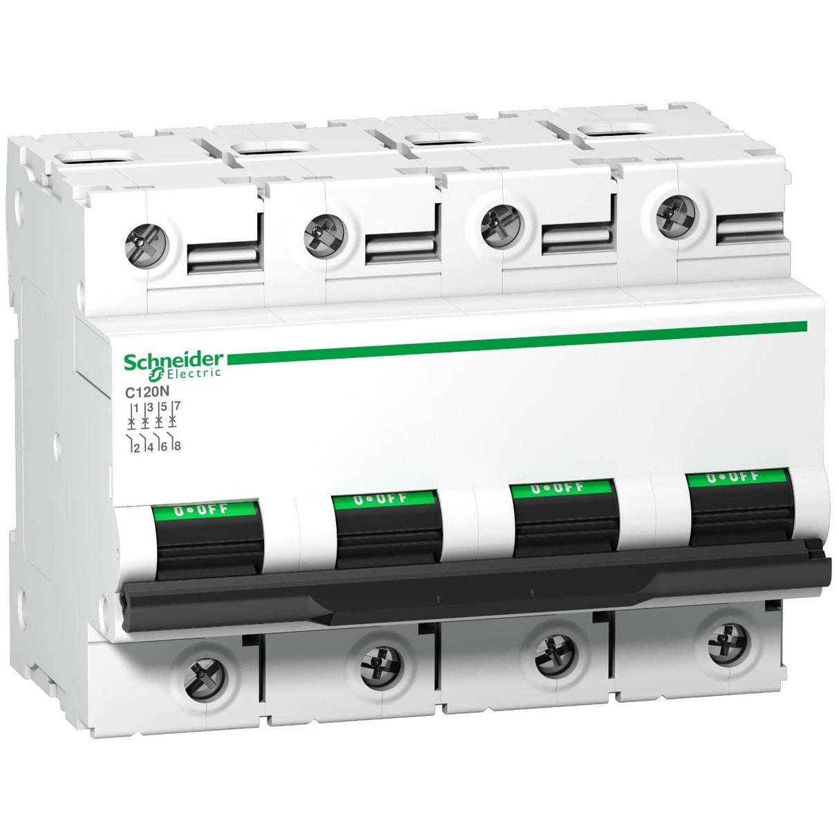 Schneider Electric A9N18372 Interruptor Automático Magnetotérmico C120N, 4P, 80A, curva C