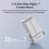 DJI Pack Mini 3 Vuela Más (RC) – Dron Mini con cámara ligero y plegable con vídeo 4K HDR, 38 min de tiempo de vuelo, Grabación vertical y funciones inteligentes, Color Gris